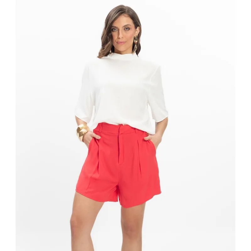 Bermuda Viscose Modena Pesada Feminino Endless Laranja GG