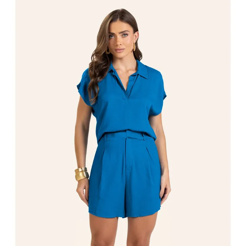 Bermuda Viscose Modena Pesada Feminino Endless Azul GG