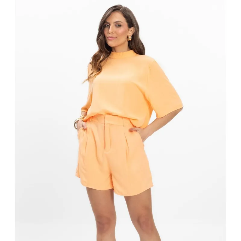 Bermuda Viscose Modena Pesada Feminino Endless Laranja GG