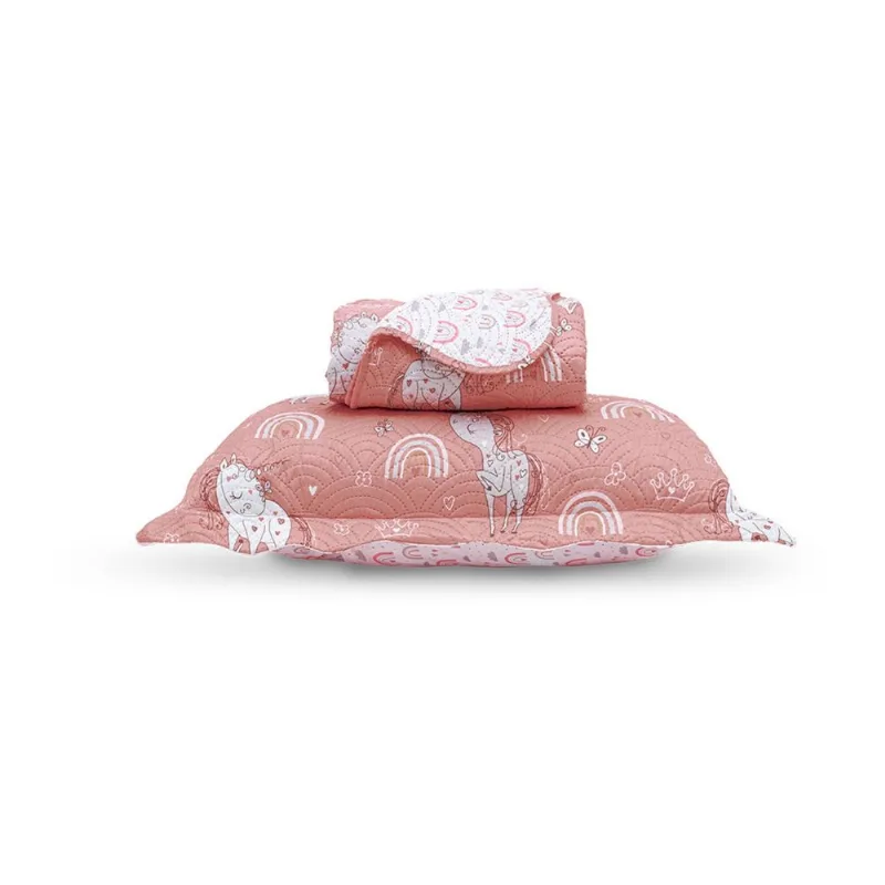 Kit Cobre Leito Casual Kids Solteiro Appel Rosa Un