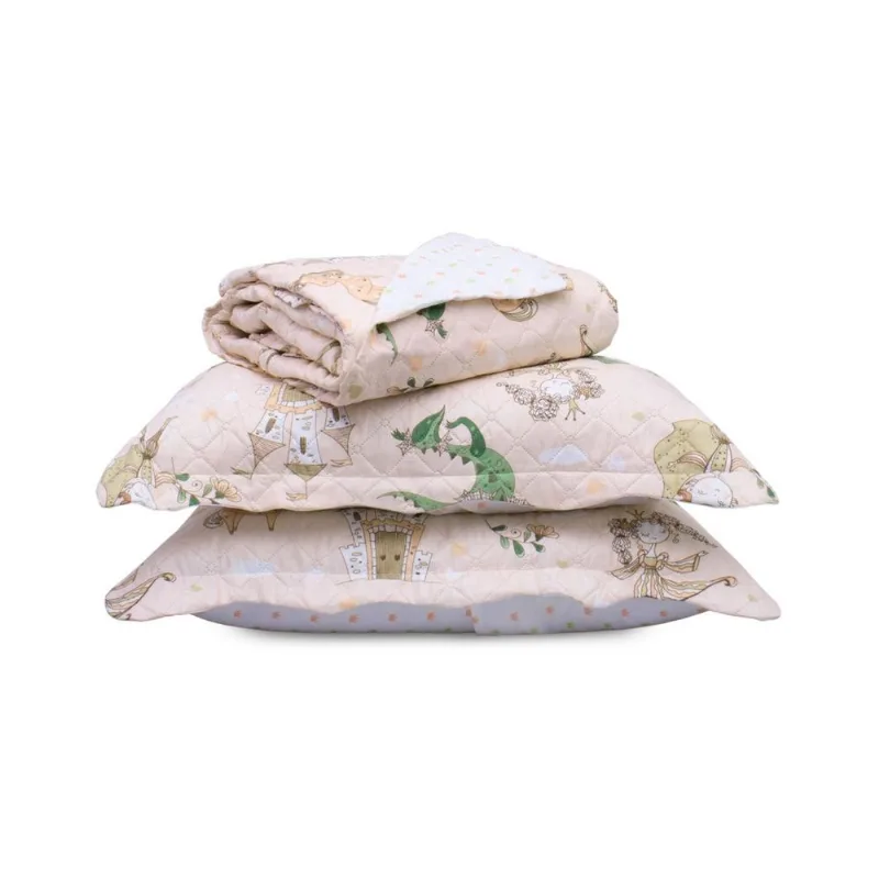 Kit Cobre Leito Casual Kids Casal Appel Rosa Un