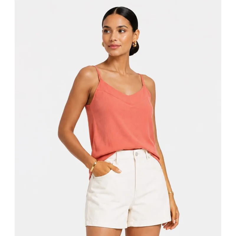 Blusa De Alças Feminina Linho Strong Endless Laranja GG