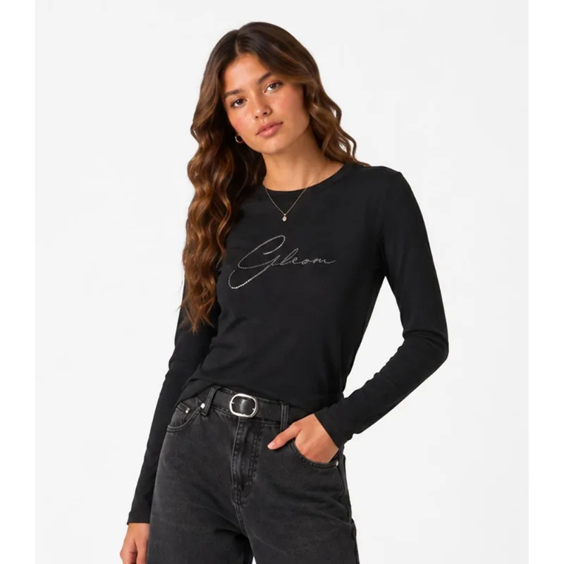 Blusa Juvenil Manga Longa Cotton Minty Preto 14