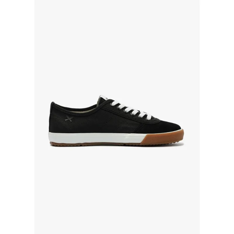 Tênis Feminino Casual Em Lona Com Camurça - Preto 036