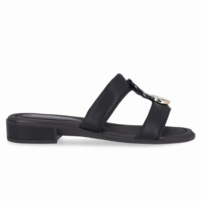 Tamanco Taila Salto Baixo Preto 35