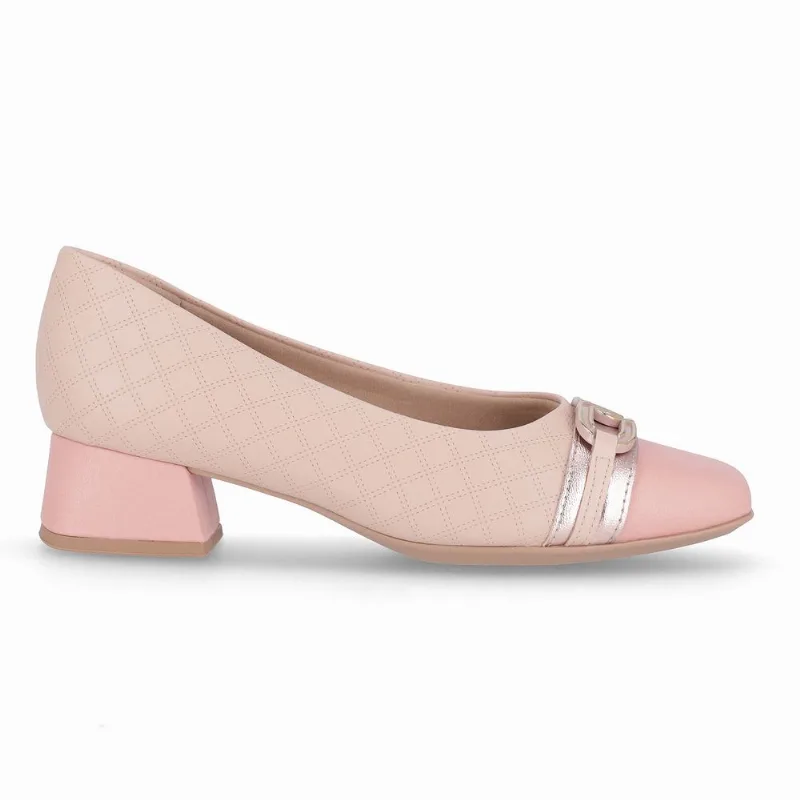 Scarpin Tati Salto Médio Rose Iogurte 40