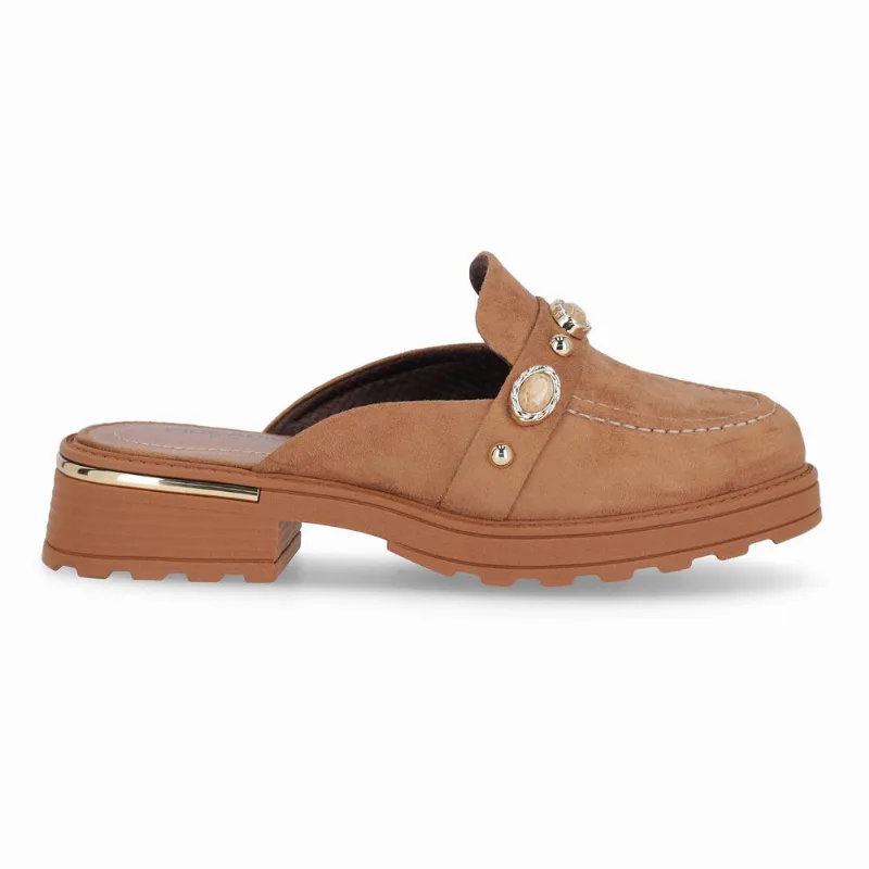 PICCADILLY MAXI - Sapato Mule Gisa Anabela Médio Mascavo 35
