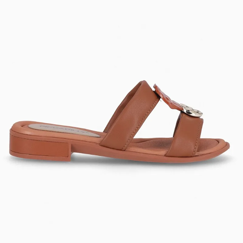Tamanco Taila Salto Baixo Ocre 40 - PICCADILLY