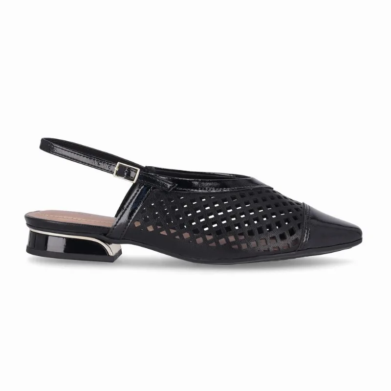 PICCADILLY MAXI - Sapato Slingback Silvia Salto Baixo Preto 40