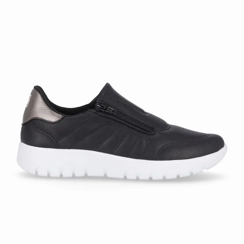 Tênis Vicky Salto Baixo Preto com Pewter 35