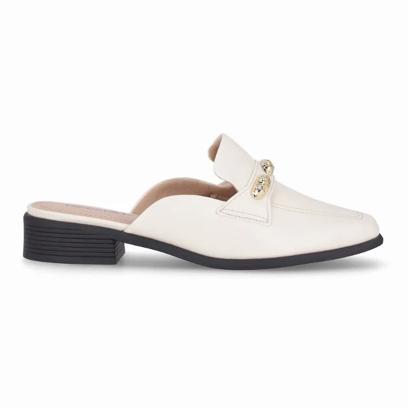 Mule Giovanna Salto Baixo Off White 39