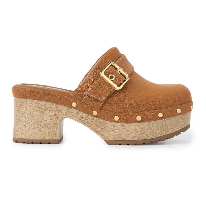 Tamanco Clog Salto Alto Mascavo 37