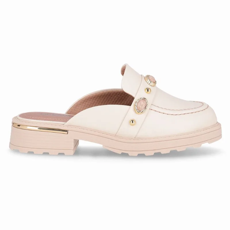 PICCADILLY MAXI - Sapato Mule Gisa Anabela Médio Off White 34