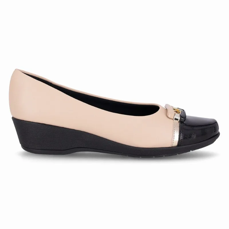 Sapato Ivone Anabela Médio Brule com Preto 37