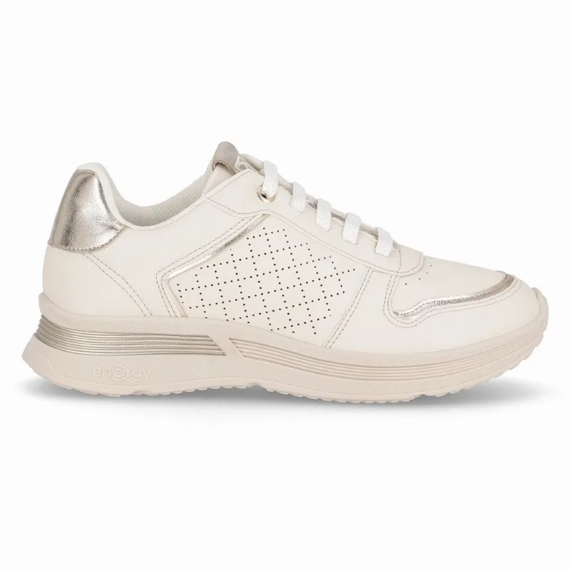 Tênis Energy Médio Off White com Ouro 40