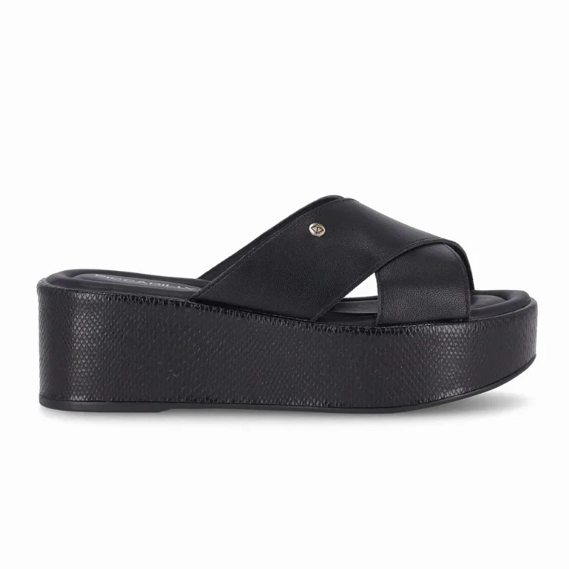 Tamanco Leia Anabela Médio Preto 36