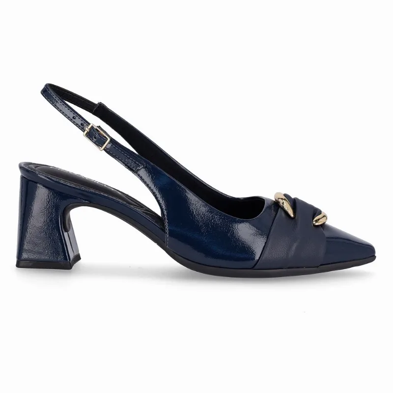 Sapato Slingback Irene Salto Alto Navy 34