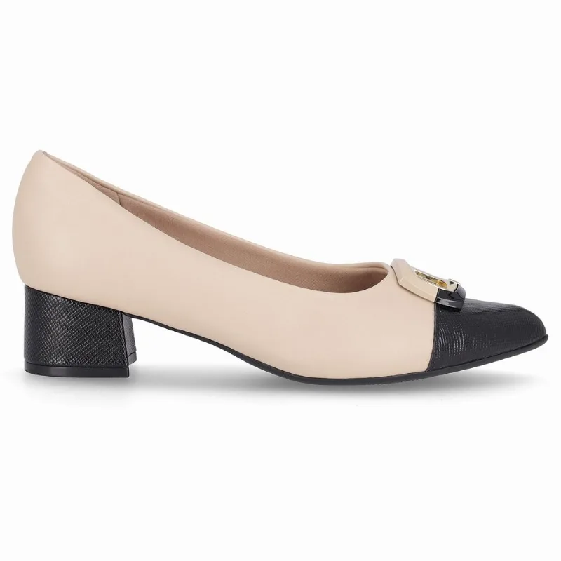 Scarpin Taci Salto Médio Brule com Preto 35