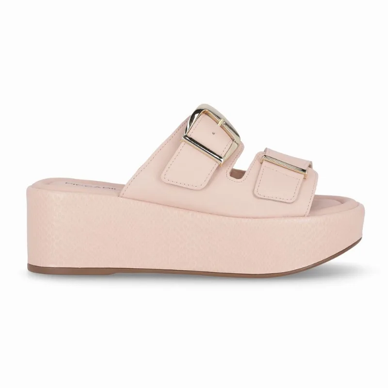Tamanco Leia Salto Anabela Médio Rose 40