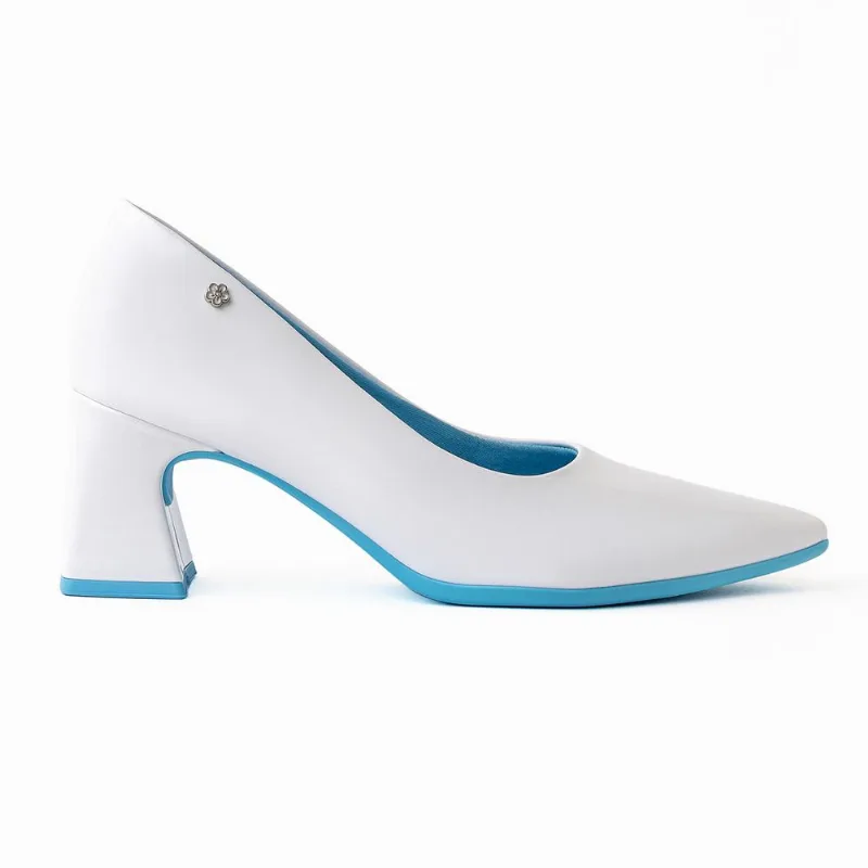 Scarpin Smurfs Salto Alto Branco Neve 37