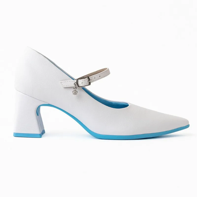 Scarpin Boneca Smurfs Salto Alto Branco Neve 35