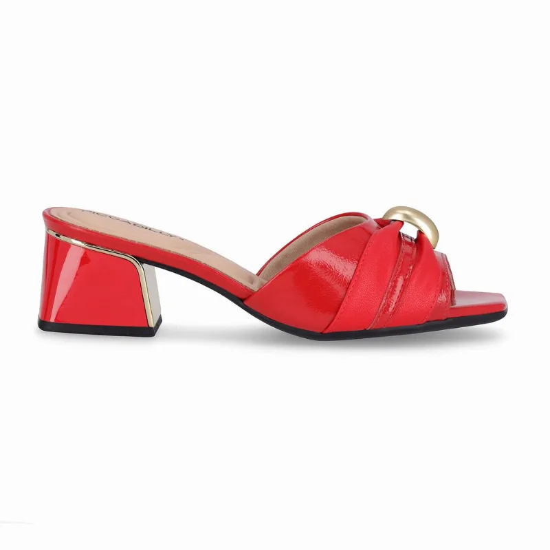 Tamanco Renee Salto Médio Vermelho 37