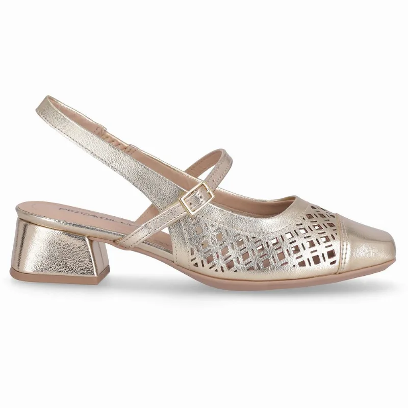 Sapato Slingback Tati Salto Médio Ouro 38