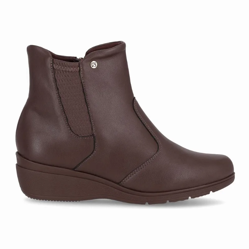 PICCADILLY MAXI - Bota Beth Cano Curto Anabela Médio Madeira 38