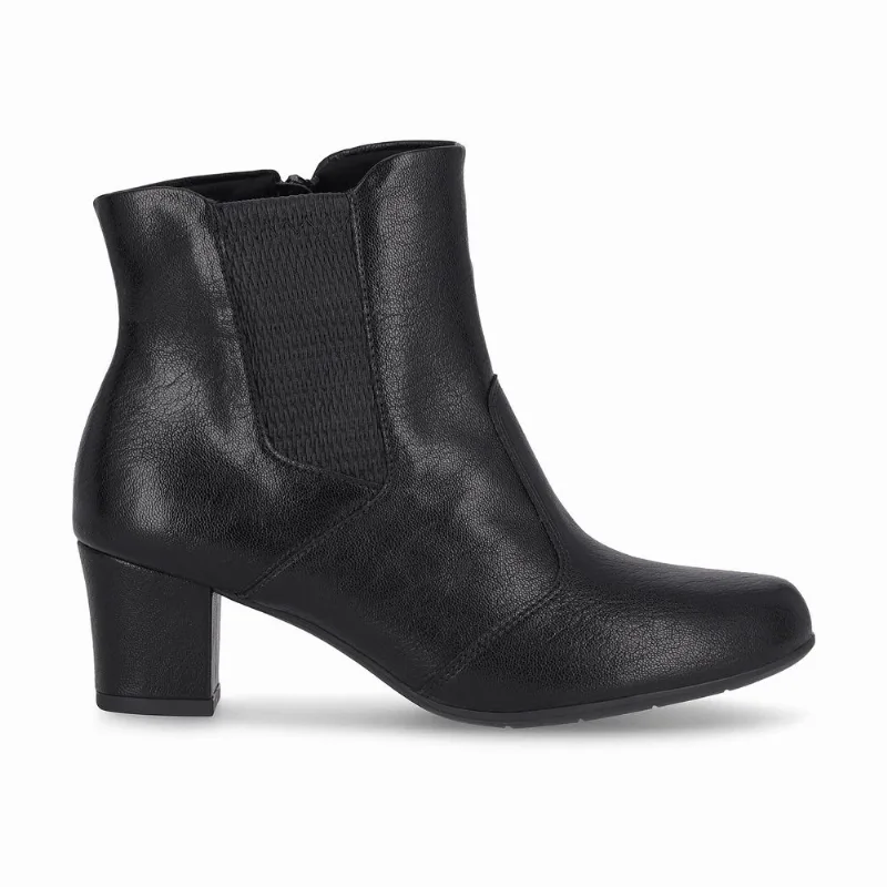 Bota Laura Cano Curto Salto Médio Preto 38