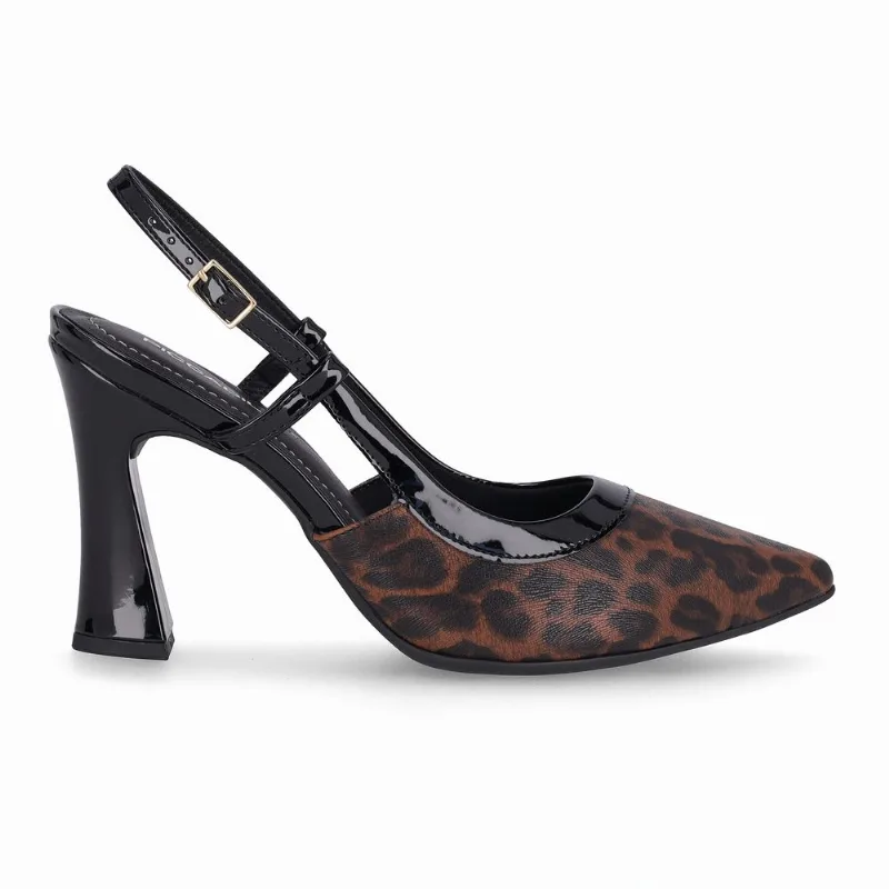 Slingback Silvana Salto Alto Animal Print 38