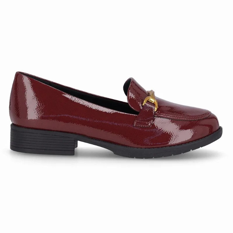 Loafer Leci Salto Baixo Burgundy 38