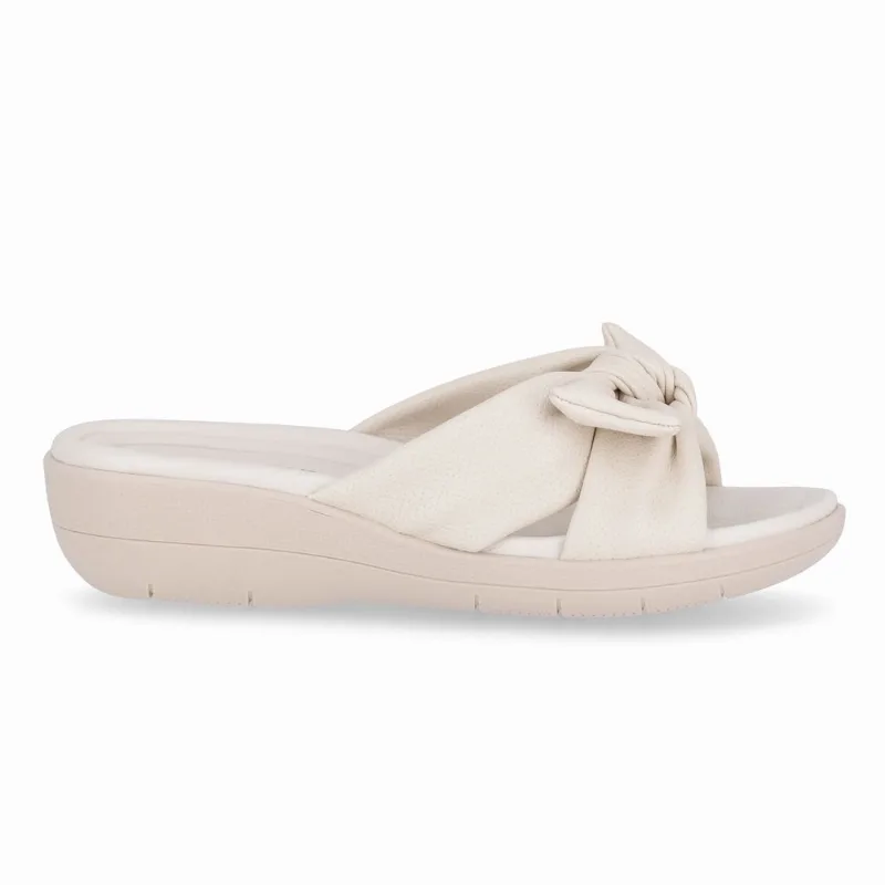 Tamanco Fascite Anabela Médio Off White 41
