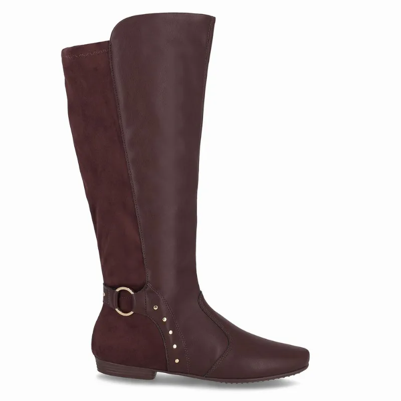 Bota Raquel Cano Longo Salto Baixo Cacau 34