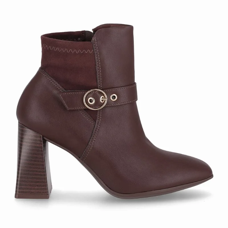 Bota Cano Curto Salto Alto Cacau 38