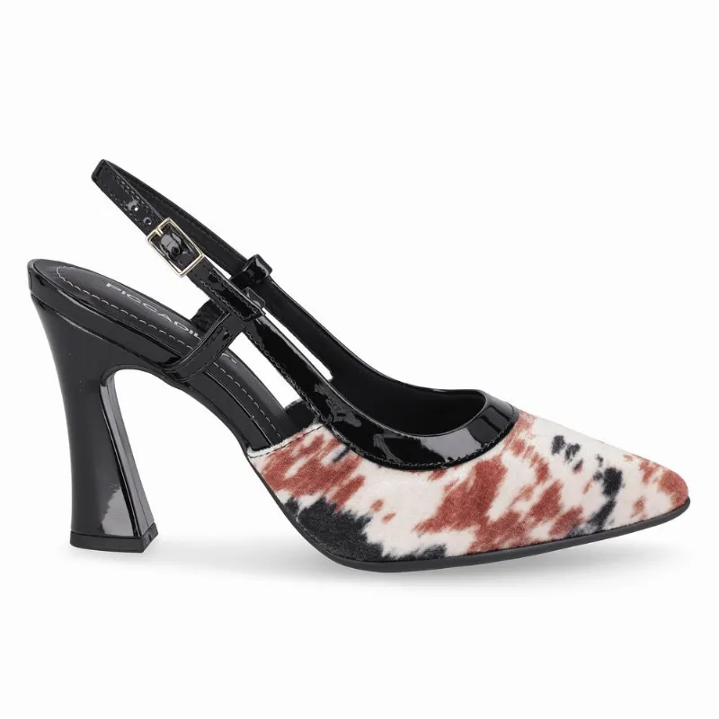 Slingback Silvana Salto Alto Animal Print 37