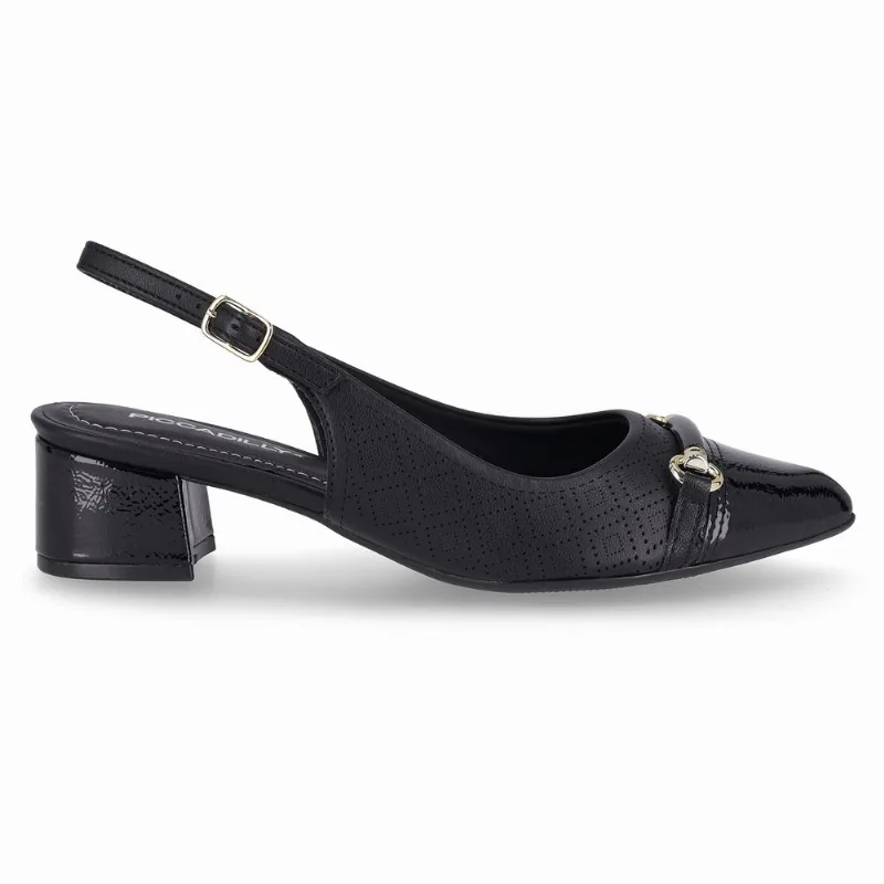 Slingback Taci Salto Médio Preto 39