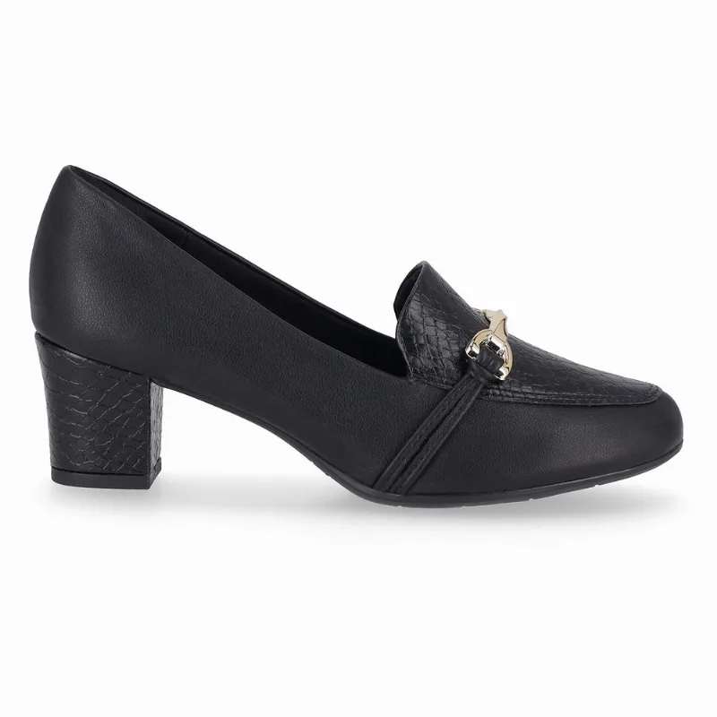 Loafer Laura Salto Médio Preto 37