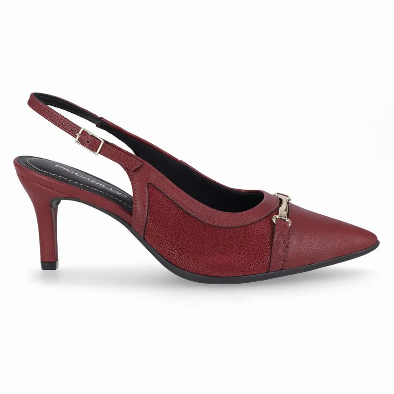 Slingback Salto Alto Burgundy 34