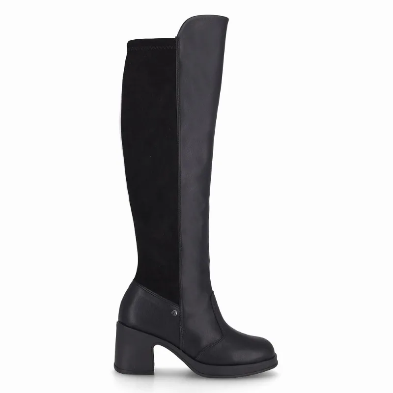 Bota Loiva Cano Longo Salto Médio Preto 36