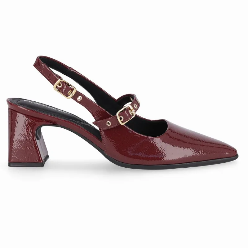 Slingback Irene Salto Alto Burgundy 35