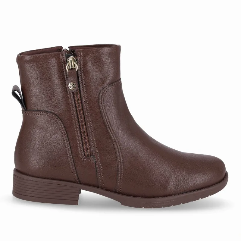 Bota Leci Cano Curto Salto Baixo Cacau 34