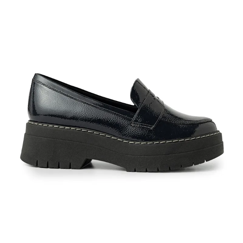 Loafer Carol Dieckmmann Salto Médio Navy 35