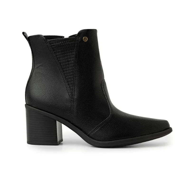 Bota Carol Dieckmmann Cano Curto Salto Médio Preto 34