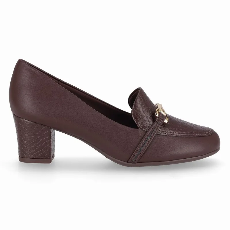 Loafer Laura Salto Médio Cacau 36