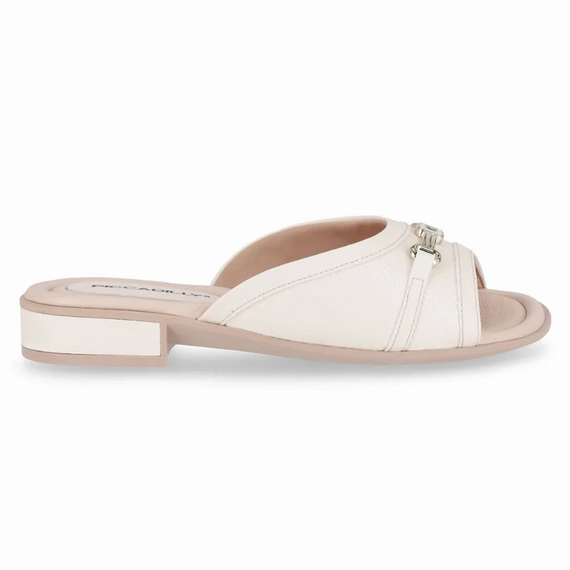 Tamanco Taila Salto Baixo Off White 33