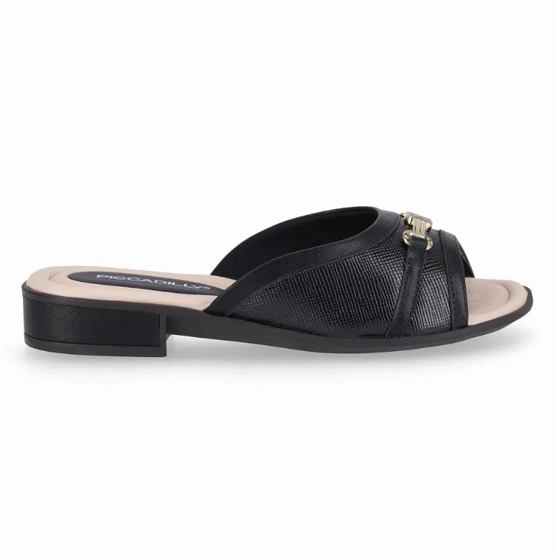Tamanco Taila Salto Baixo Preto 35