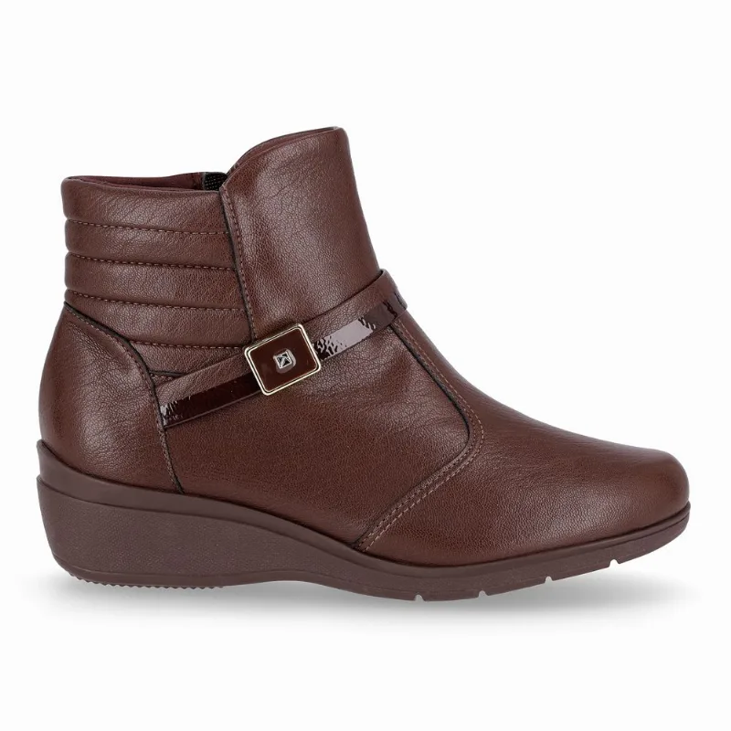 PICCADILLY MAXI - Bota Beth Cano Curto Anabela Médio Cacau 35