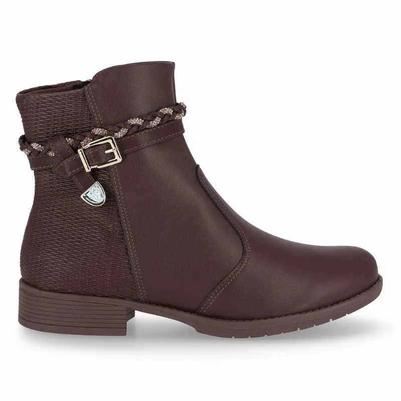 Bota Leci Cano Curto Salto Baixo Cacau 39