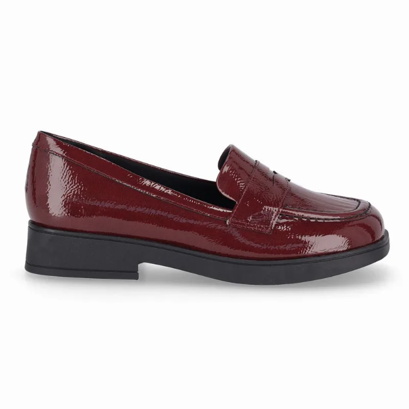 Loafer Francisca Salto Baixo Burgundy 35