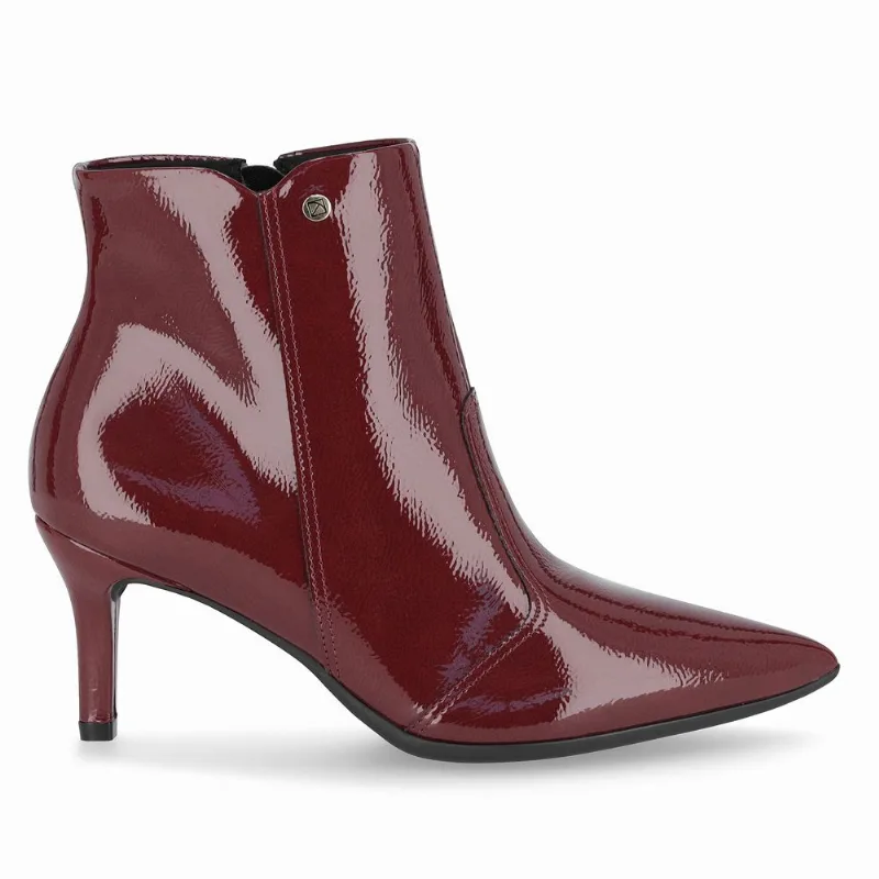 Bota Cano Curto Salto Alto Burgundy 41